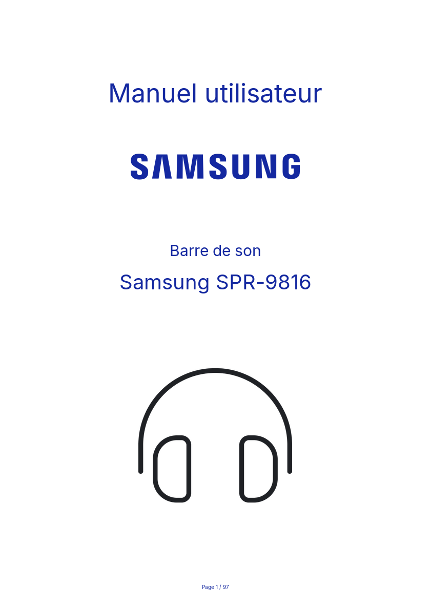 Page n°1 - Manuel utilisateur Samsung SPR-9816