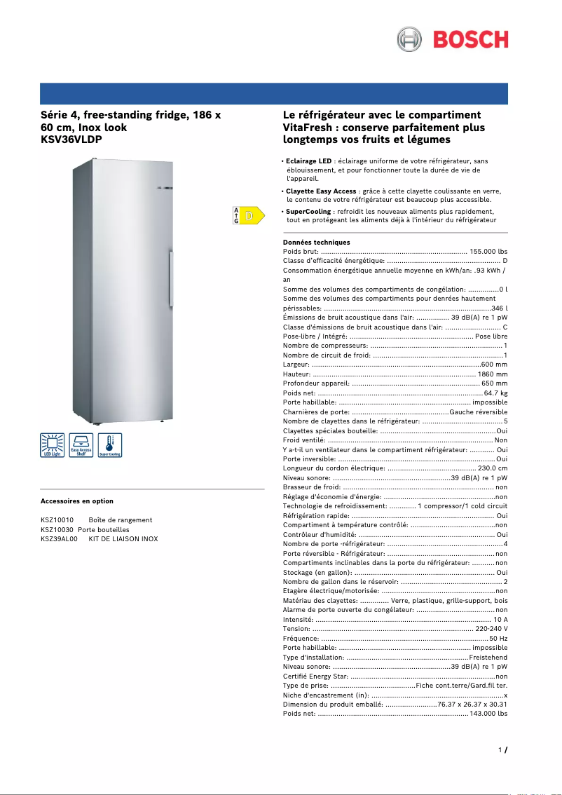 Image de la première page du manuel de l'appareil KSV36VLDP