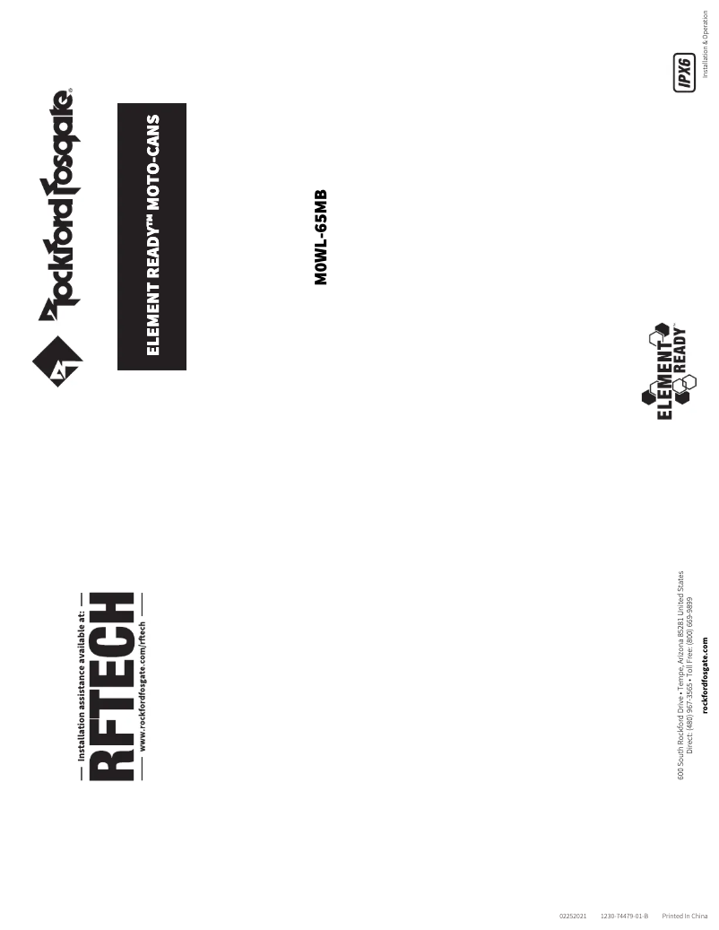 Page 1 de la notice Manuel utilisateur Rockford Fosgate M1WL-65MB