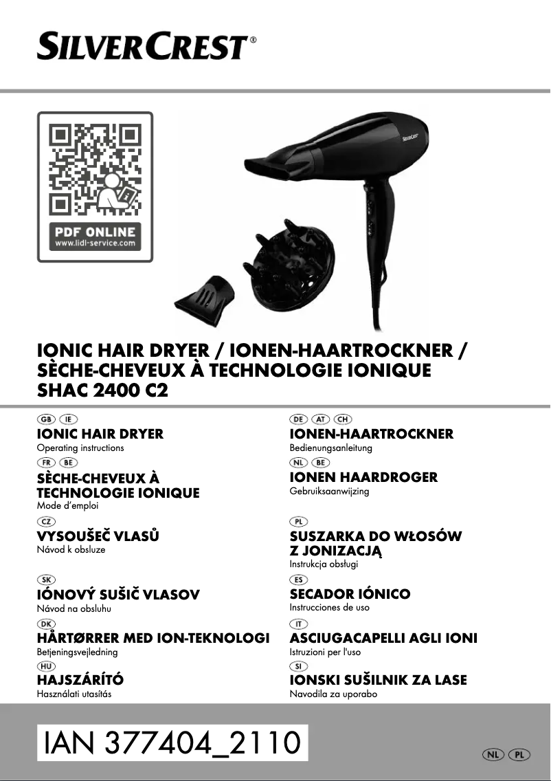 Page 1 de la notice Manuel utilisateur SilverCrest SHAC 2400 C2