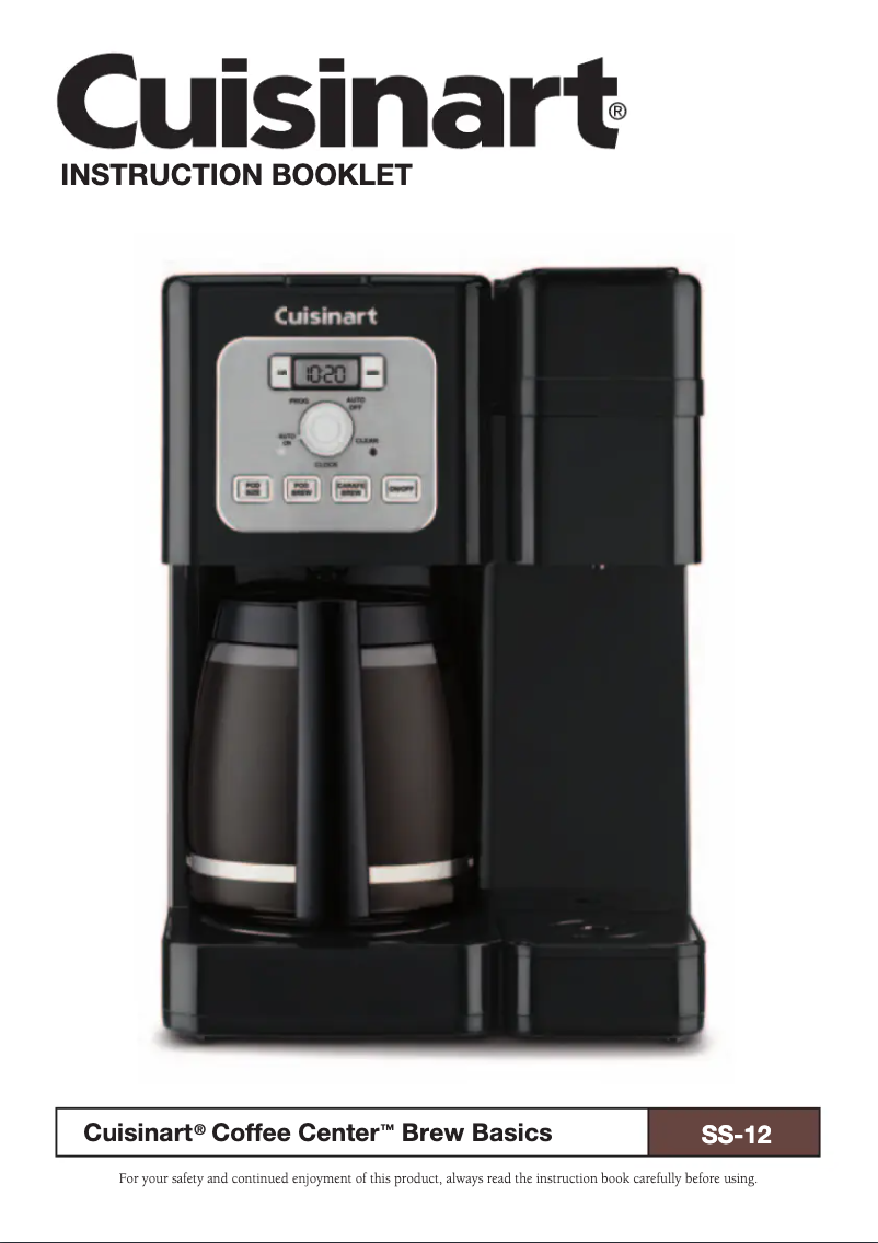 Page 1 de la notice Manuel utilisateur Cuisinart SS-12