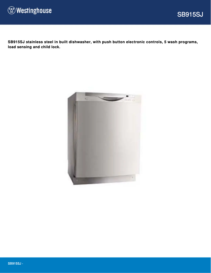 Image de la première page du manuel de l'appareil SB915SJ