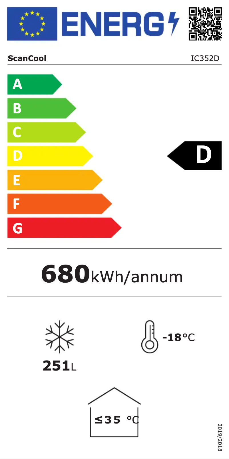 Page n°1 - Label énergétique Scancool IC352D