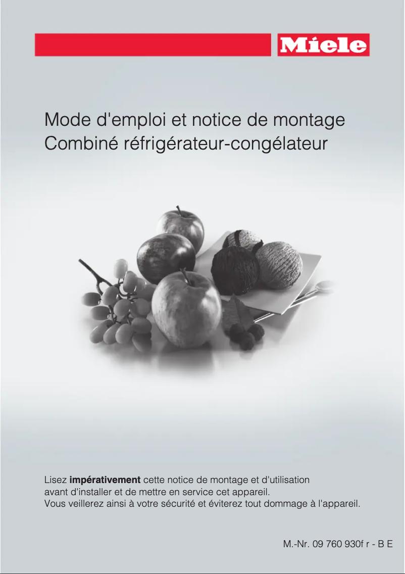 Page n°1 - Manuel utilisateur Miele KF 1801 Vi