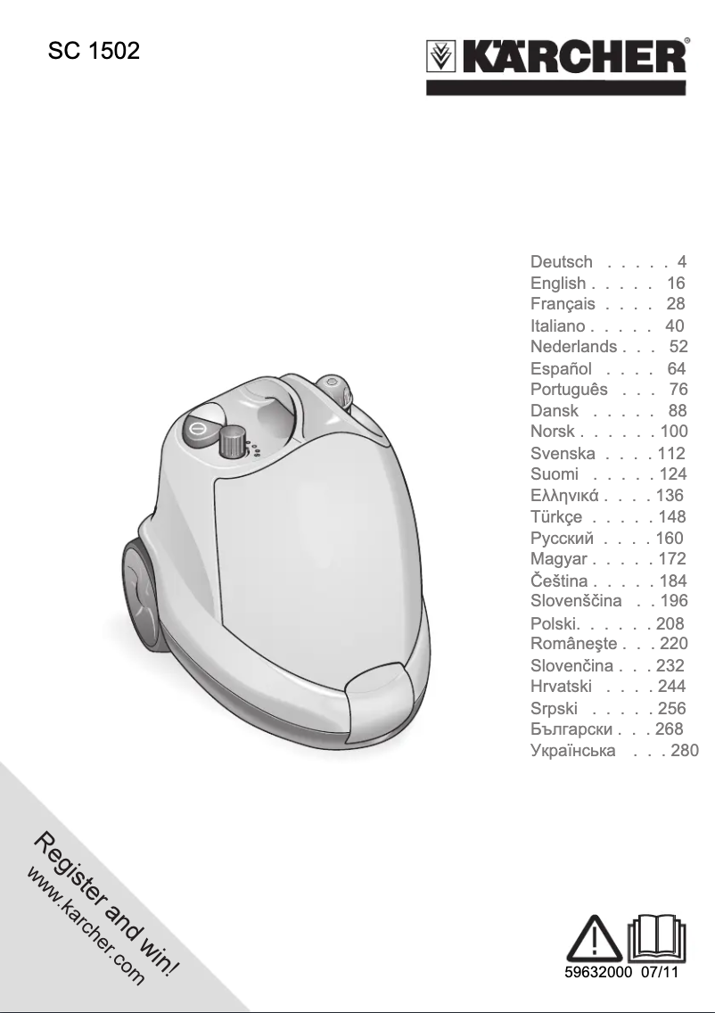 Page n°1 - Manuel utilisateur Kärcher SC 1502