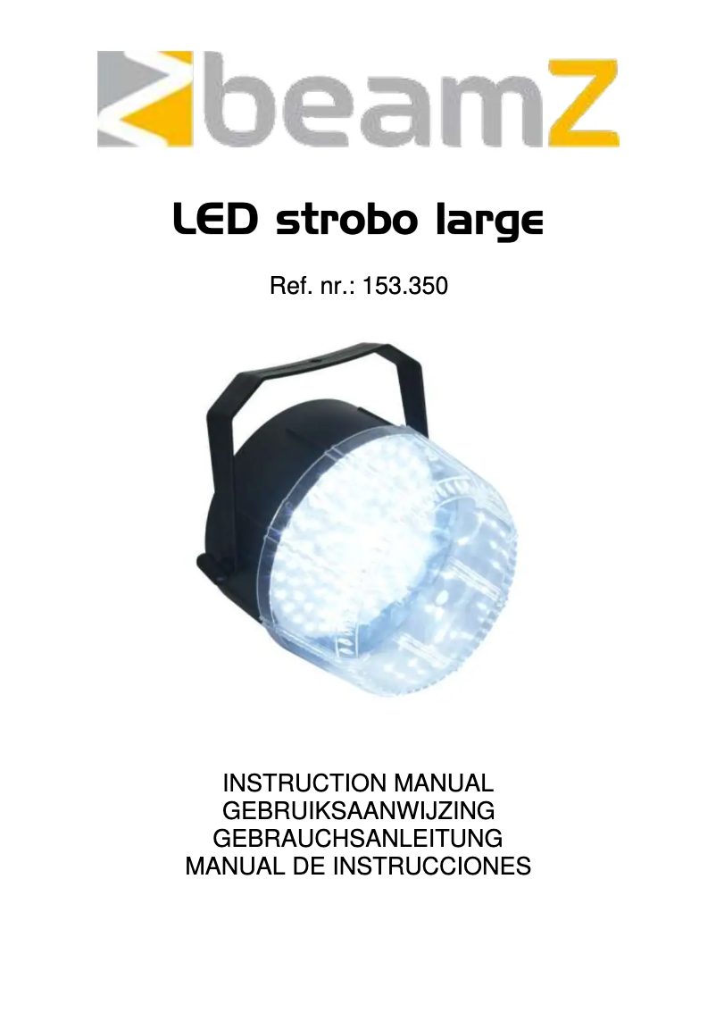 Página 1 del manual Manual de usuario BeamZ LED Strobo Large 153.350