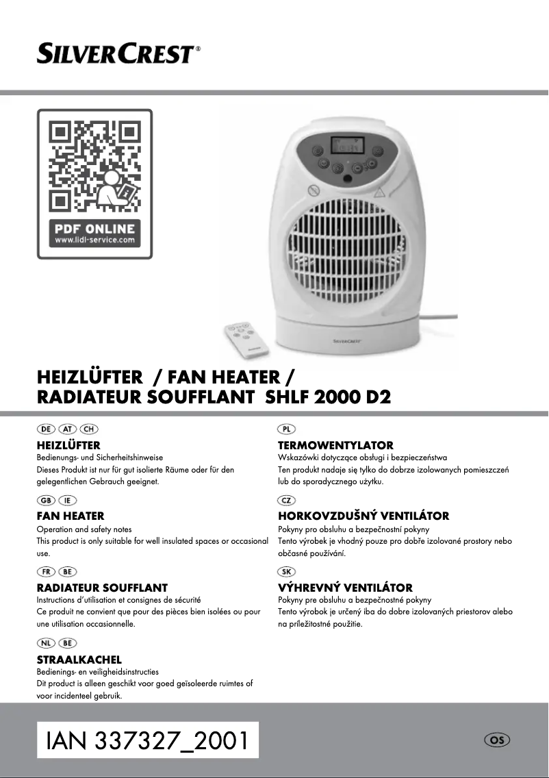 Imagen de la primera página del manual del dispositivo SHLF 2000 D1