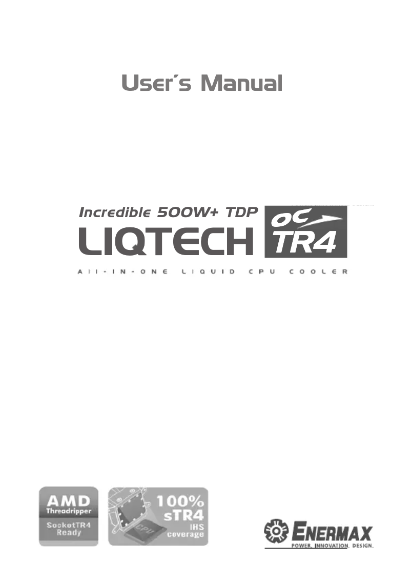 Page n°1 - Manuel utilisateur Enermax Liqtech TR4 360 ELC-LTTR360