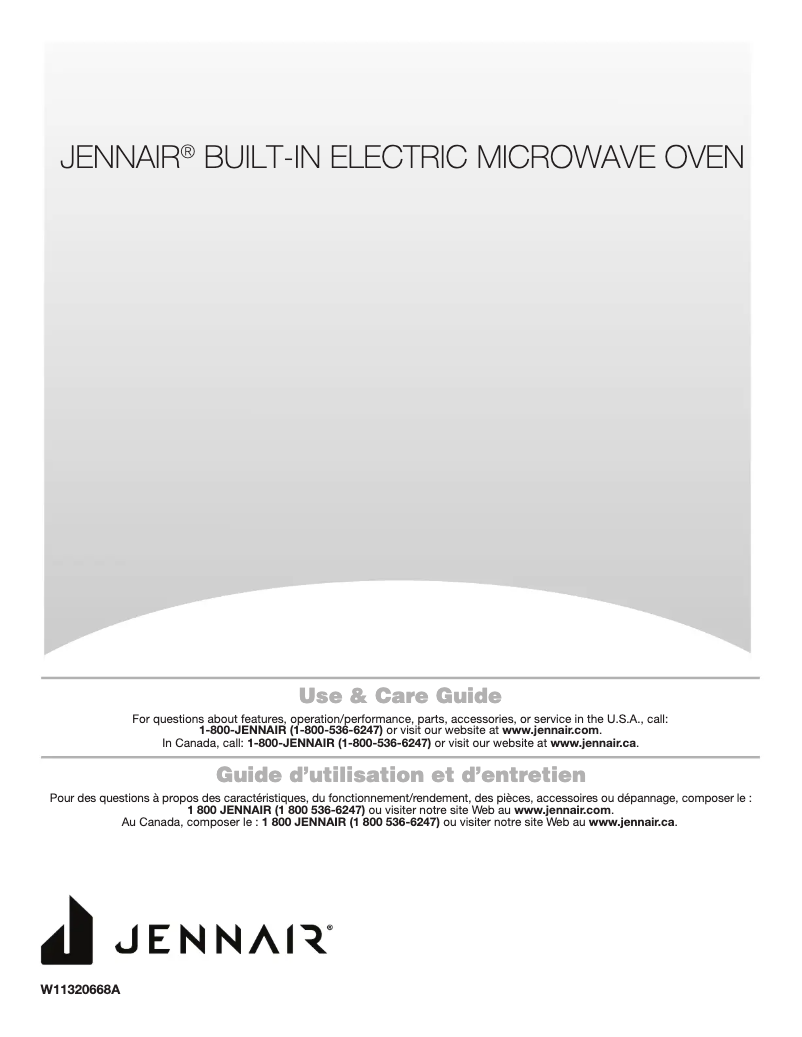 Page 1 de la notice Manuel d'utilisation et d'entretien JennAir JMC6224HM