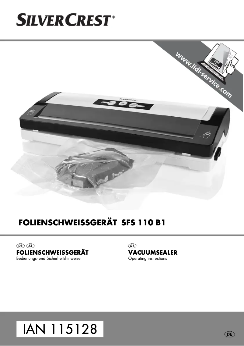 Page 1 de la notice Manuel utilisateur SilverCrest SFS 110 B1