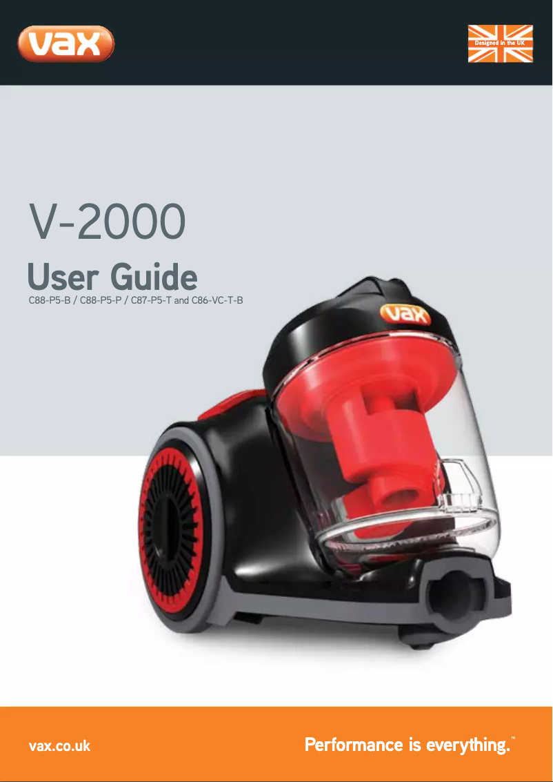 Page n°1 - Manuel utilisateur Vax C87-P5-T