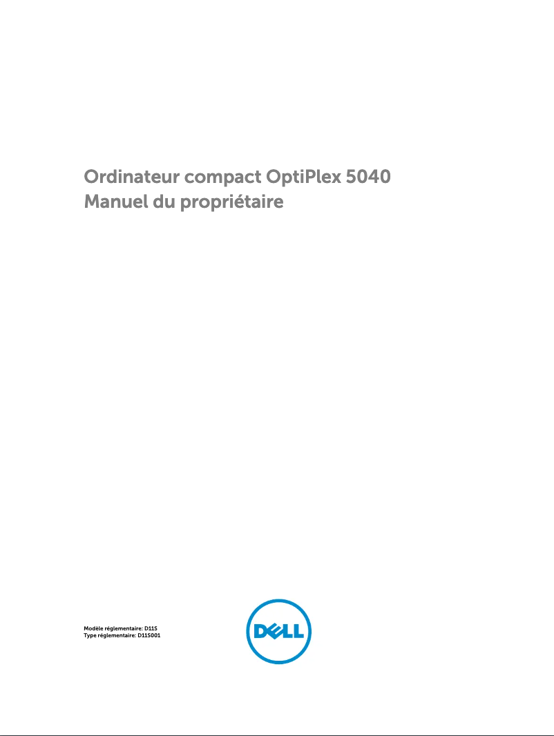 Page 1 de la notice Manuel utilisateur Dell OptiPlex 5040 SFF