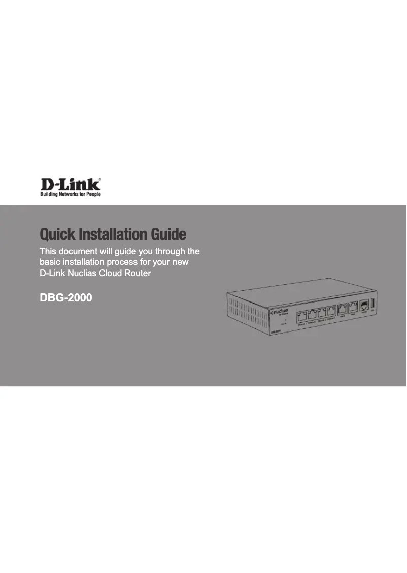 Page n°1 - Guide d'installation D-Link DBG-2000