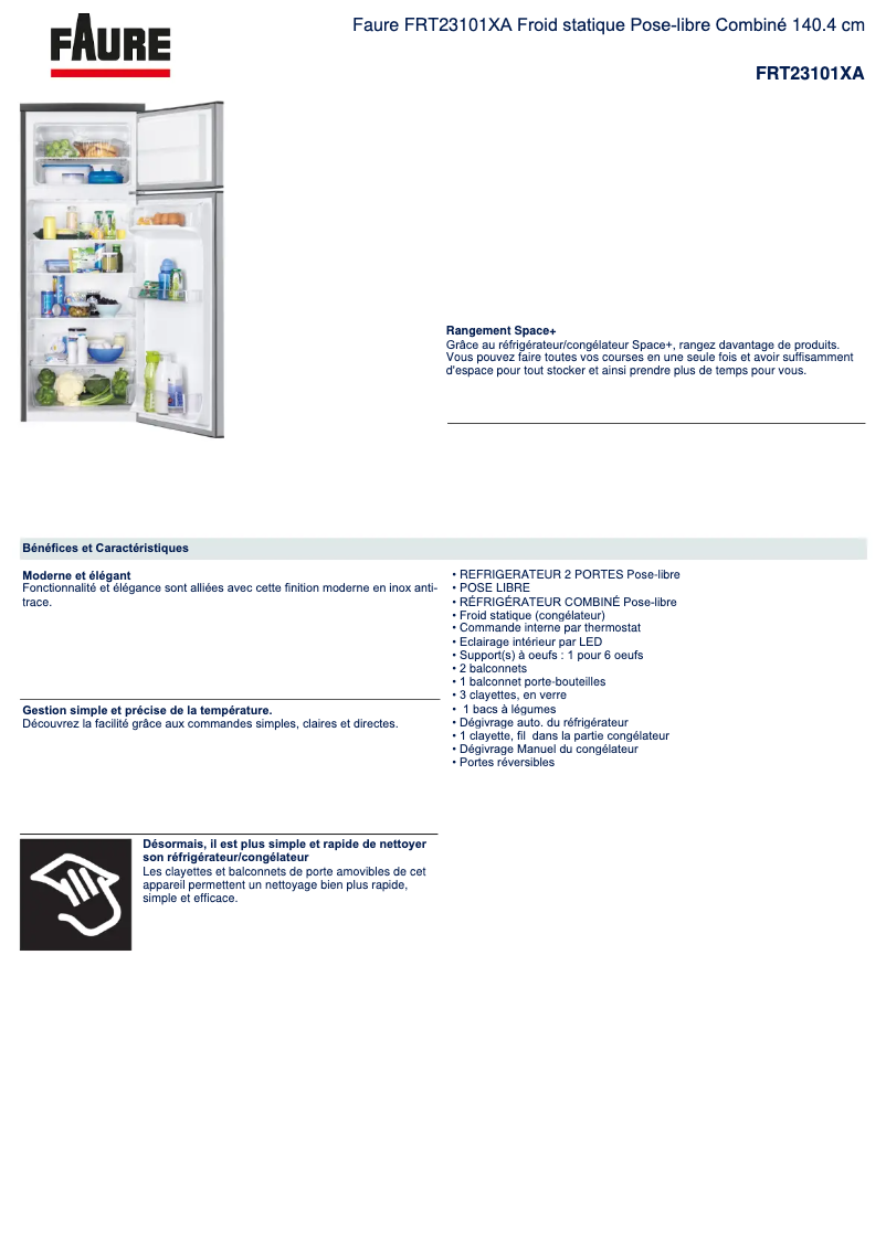 Image de la première page du manuel de l'appareil FRT23101XA