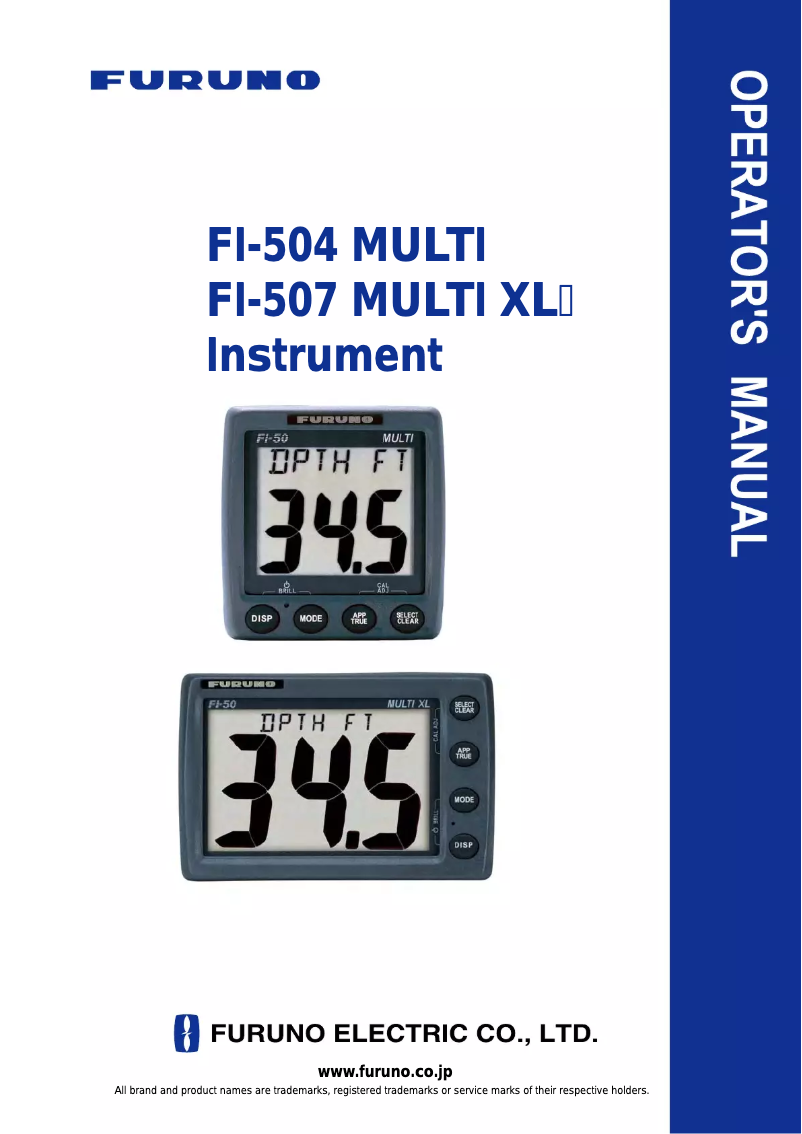 Page 1 of the manual User Manual Furuno FI-507 Multi XL