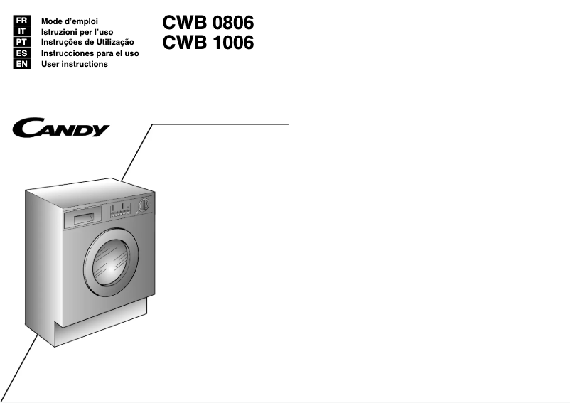 Page n°1 - Manuel utilisateur Candy CWB 0806/L-S