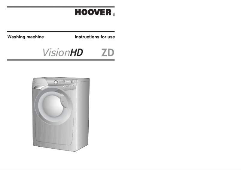 Page n°1 - Manuel utilisateur Hoover VHD 9163ZD