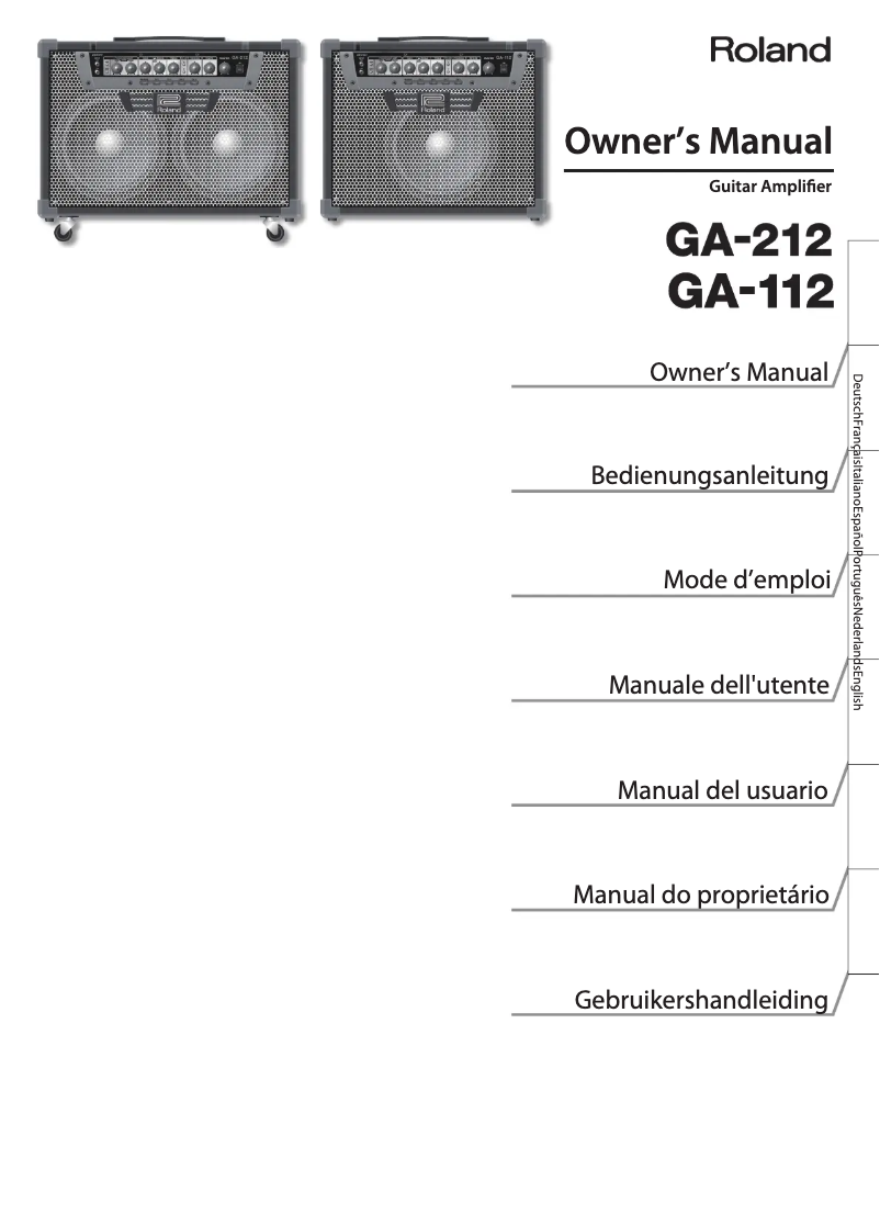 Page n°1 - Manuel utilisateur Roland GA-212