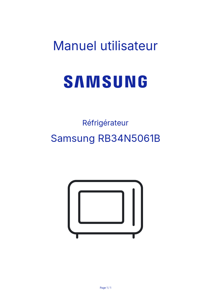 Image de la première page du manuel de l'appareil RB34N5061B