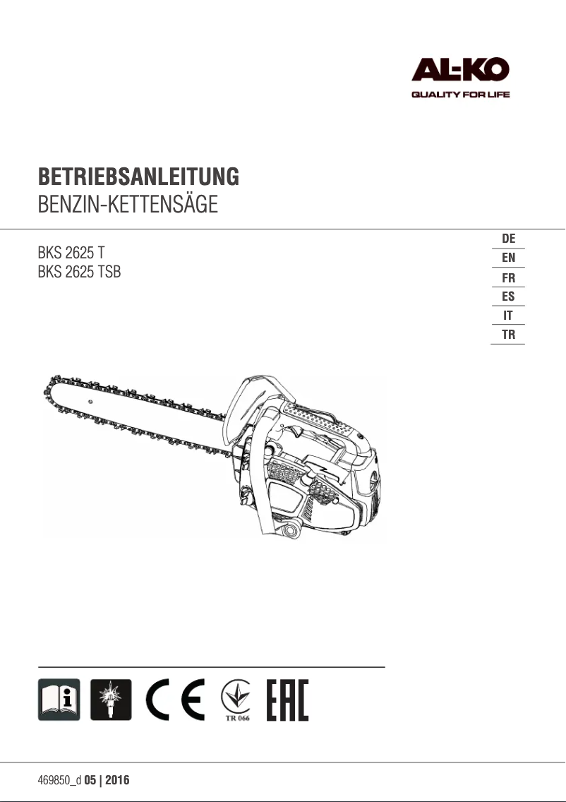 Page n°1 - Manuel utilisateur AL-KO BKS 2625 T