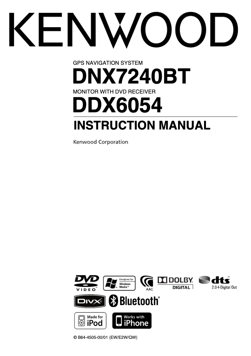 Page 1 de la notice Manuel utilisateur Kenwood DDX6054