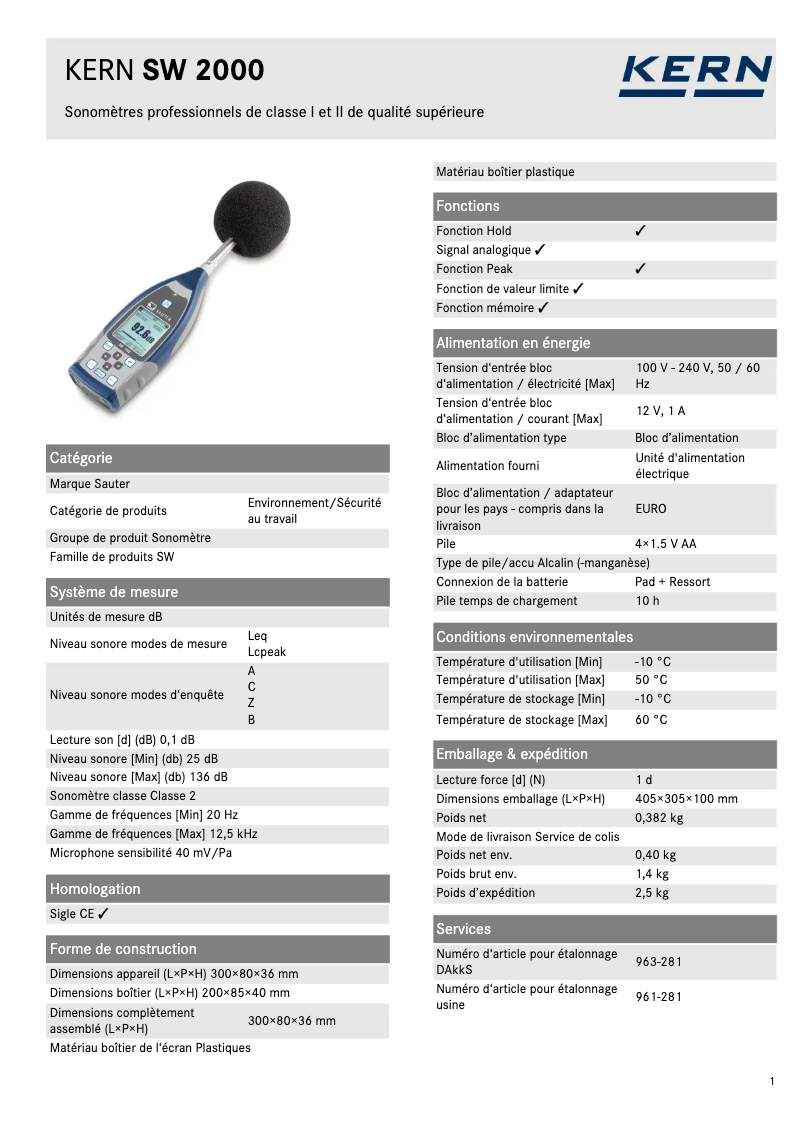 Image de la première page du manuel de l'appareil SW 2000