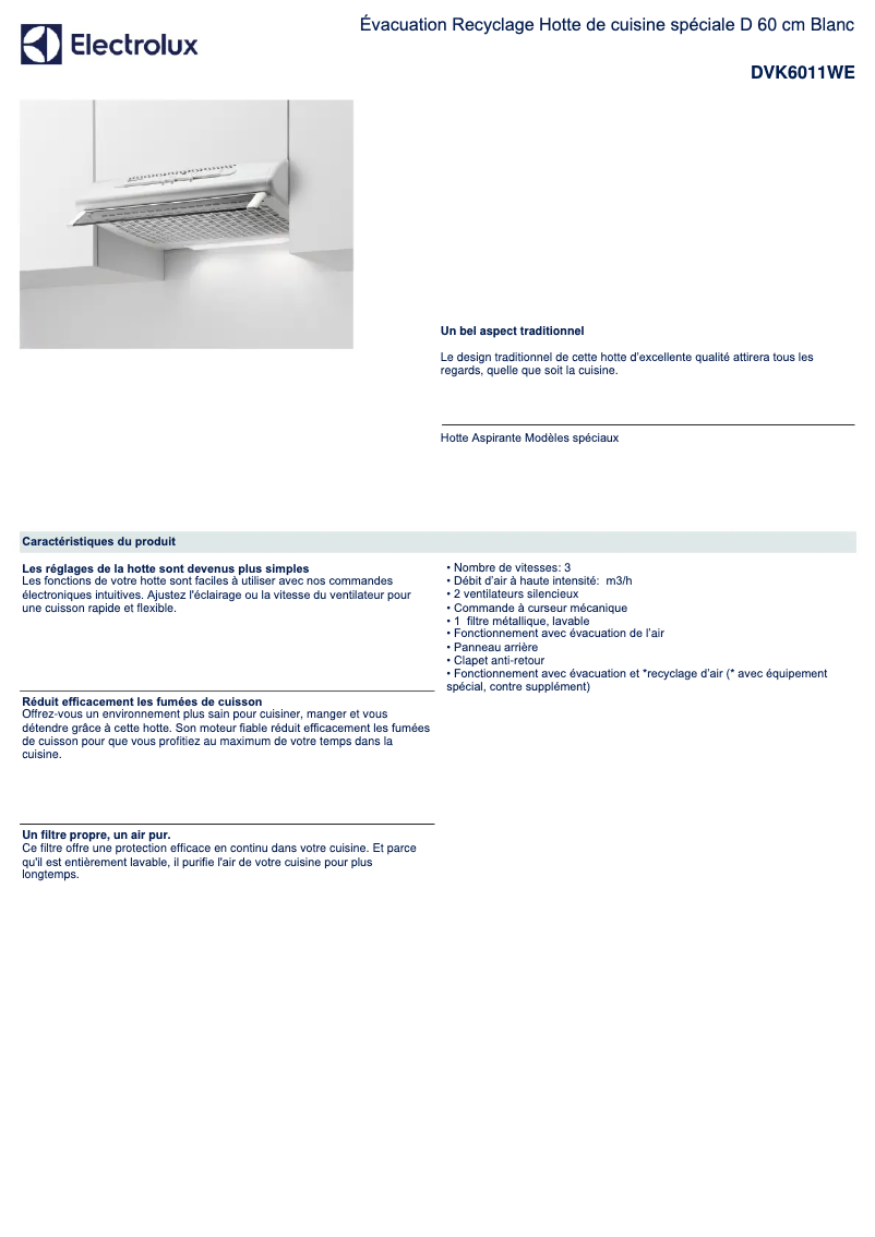 Image de la première page du manuel de l'appareil DVK6011WE