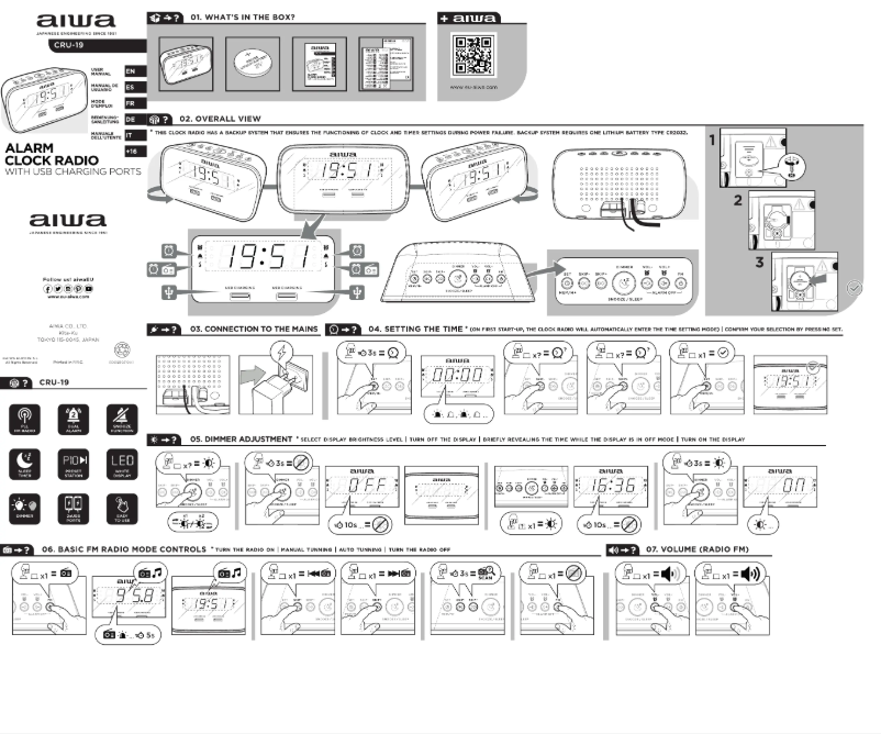 Page n°1 - Manuel utilisateur Aiwa CRU-19RD