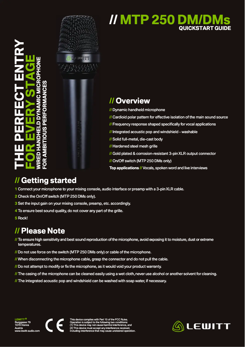 Image de la première page du manuel de l'appareil MTP 250 DM