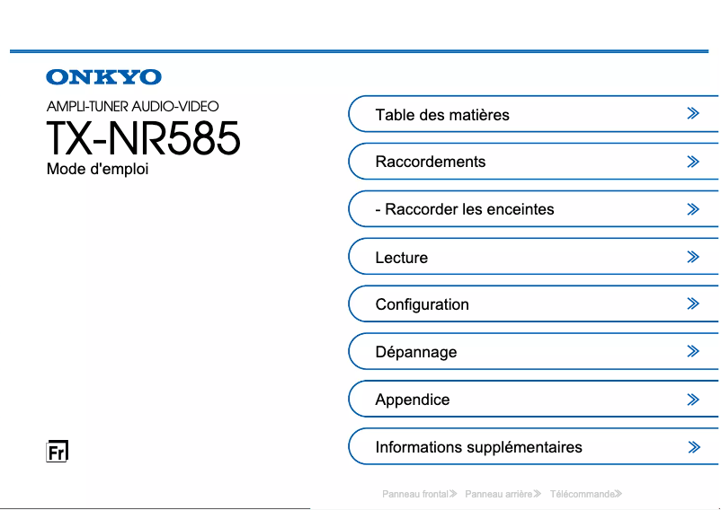 Image de la première page du manuel de l'appareil TX-NR585