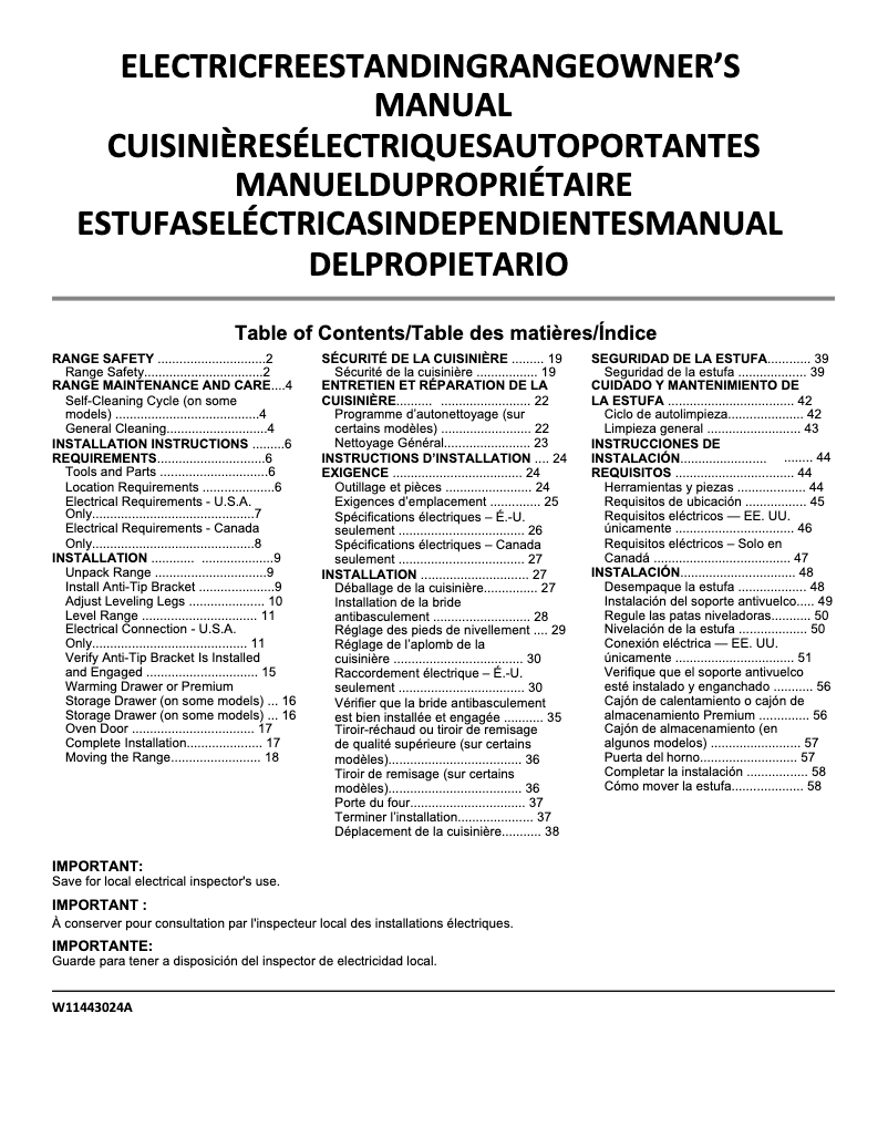 Page 1 de la notice Manuel utilisateur Whirlpool YWFE515S0JS