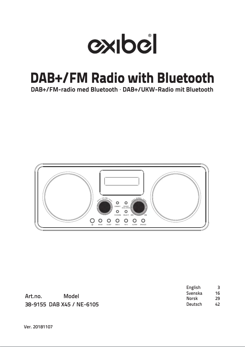 Página 1 del manual Manual de usuario Exibel X45BT