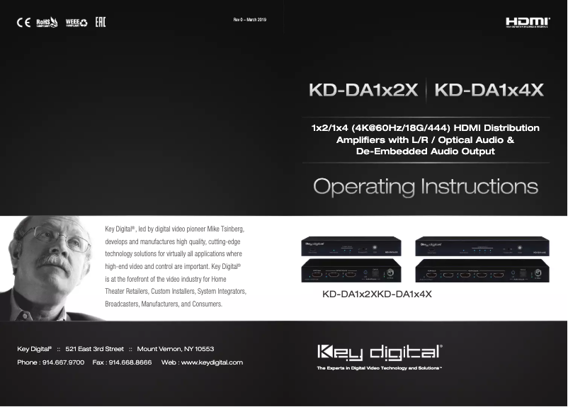 Page n°1 - Manuel utilisateur Key Digital KD-DA1x2X