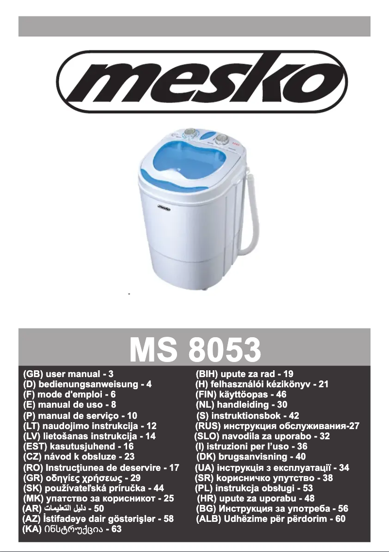 Page n°1 - Manuel utilisateur Mesko MS 8053