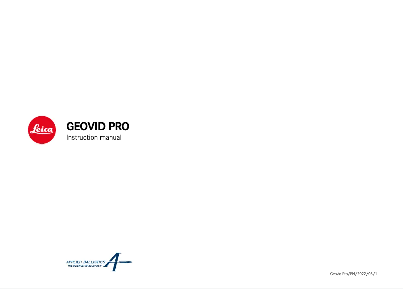 Page 1 de la notice Manuel utilisateur Leica Geovid Pro 10x42