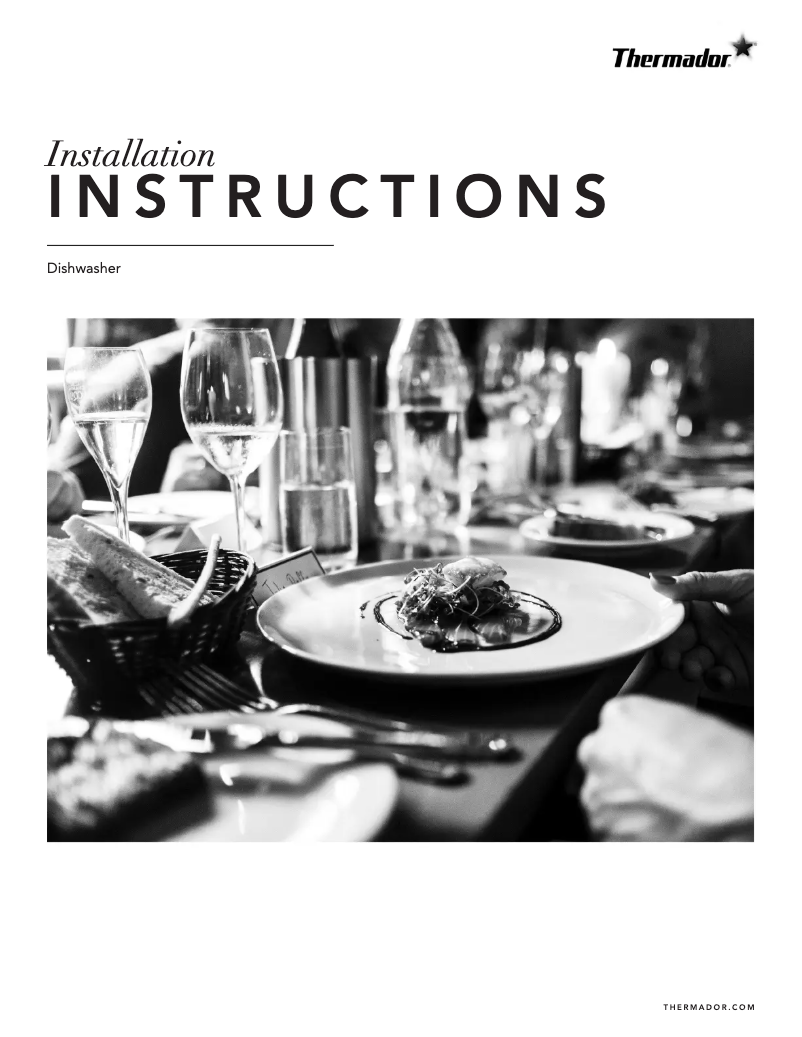 Page n°1 - Guide d'installation Thermador DWHD560CPR