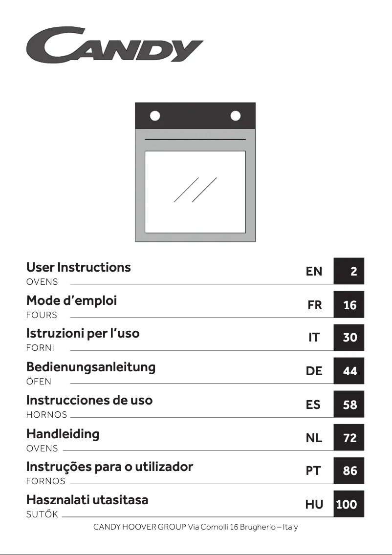 Page n°1 - Manuel utilisateur Candy FIDCP N625 L