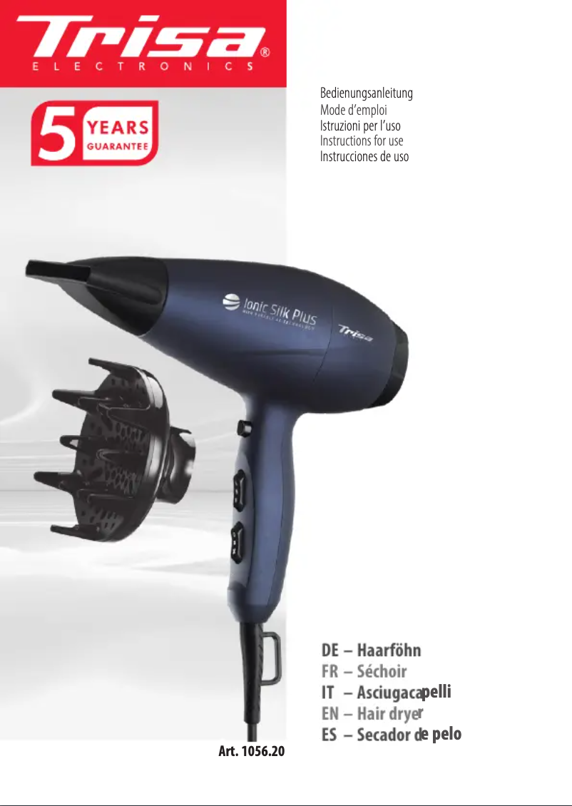Page 1 de la notice Manuel utilisateur Trisa Ionic Silk Plus 1056.20