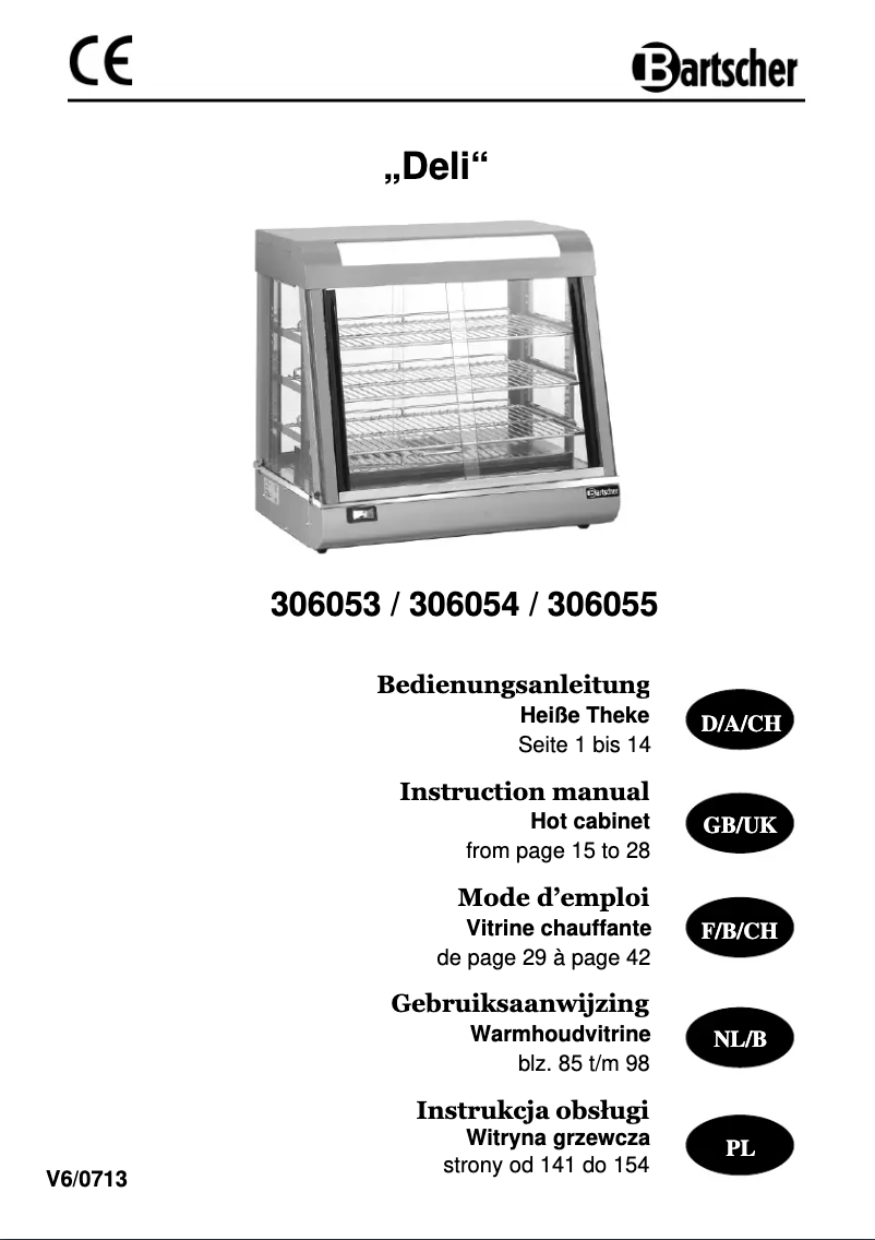 Page n°1 - Manuel utilisateur Bartscher Deli 306053