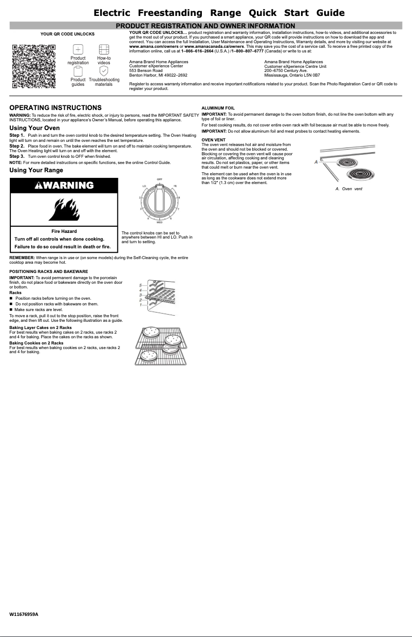 Page n°1 - Guide de démarrage rapide Amana ACR4203M