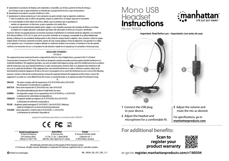 Image de la première page du manuel de l'appareil 180504