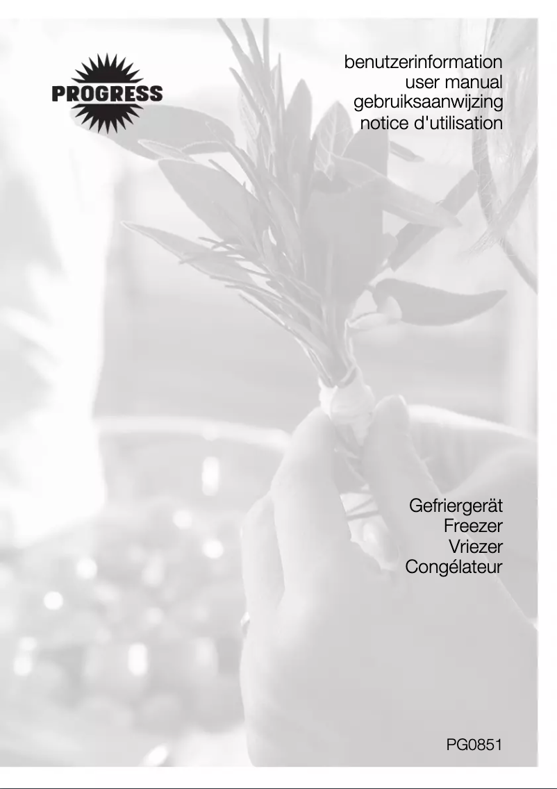 Page 1 de la notice Manuel utilisateur Progress PG0851