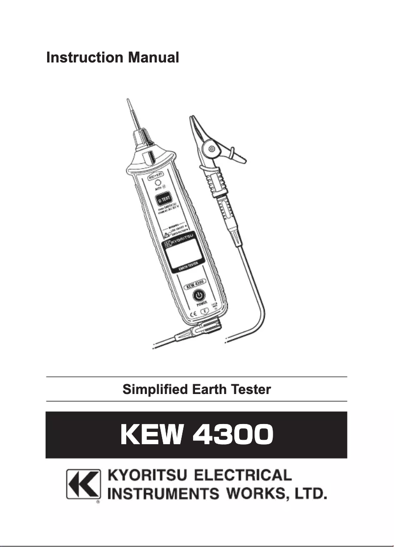 Page 1 de la notice Manuel utilisateur Kyoritsu KEW 4300