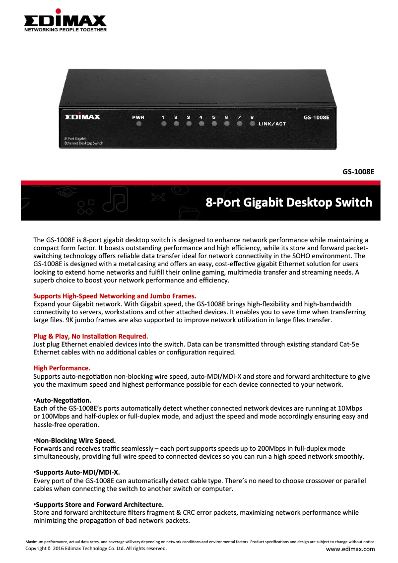 Image de la première page du manuel de l'appareil GS-1008E