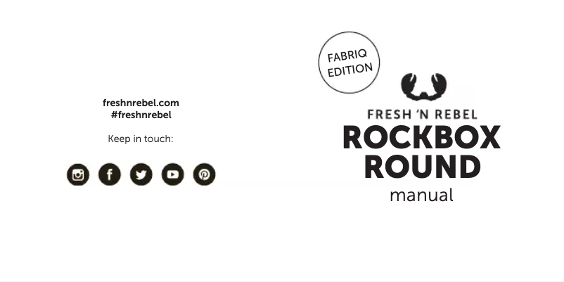 Page 1 de la notice Manuel utilisateur Fresh 'n Rebel Rockbox Round Fabriq Edition