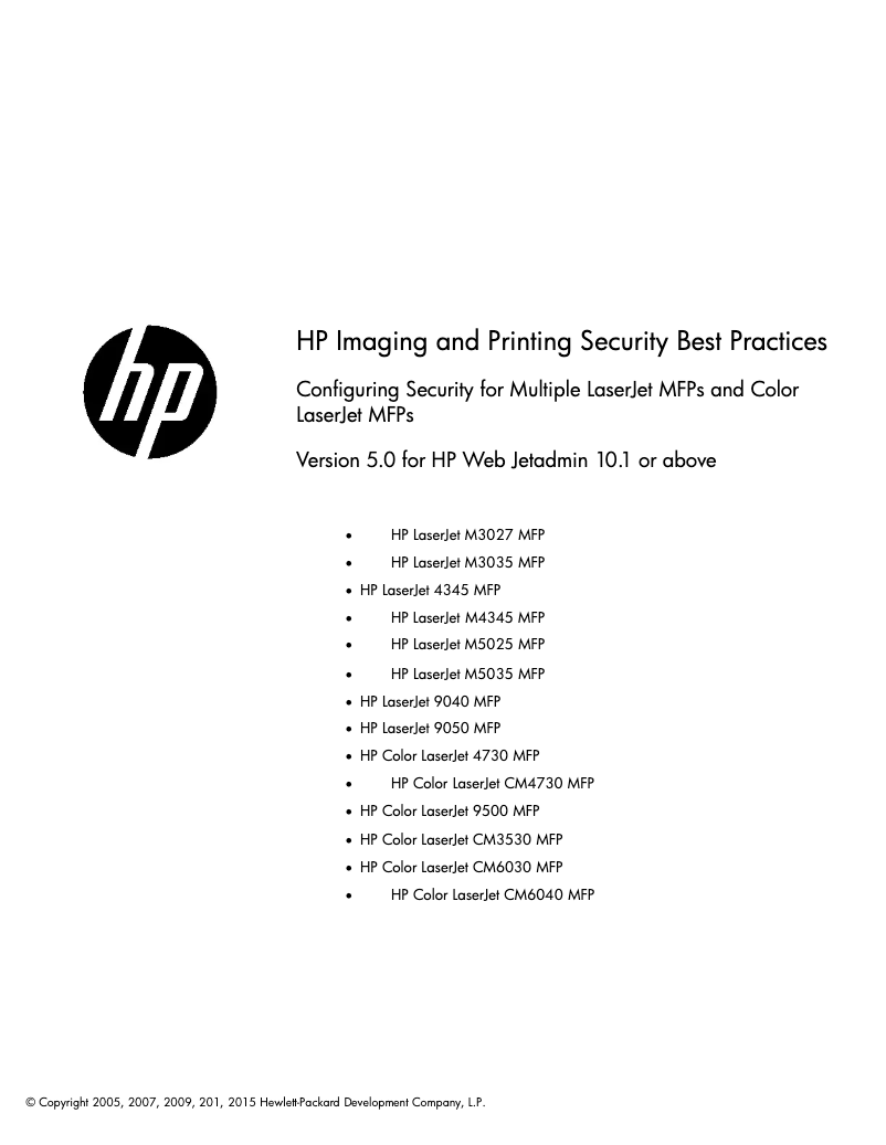 Page 1 de la notice Manuel utilisateur HP LaserJet Pro M426FDN
