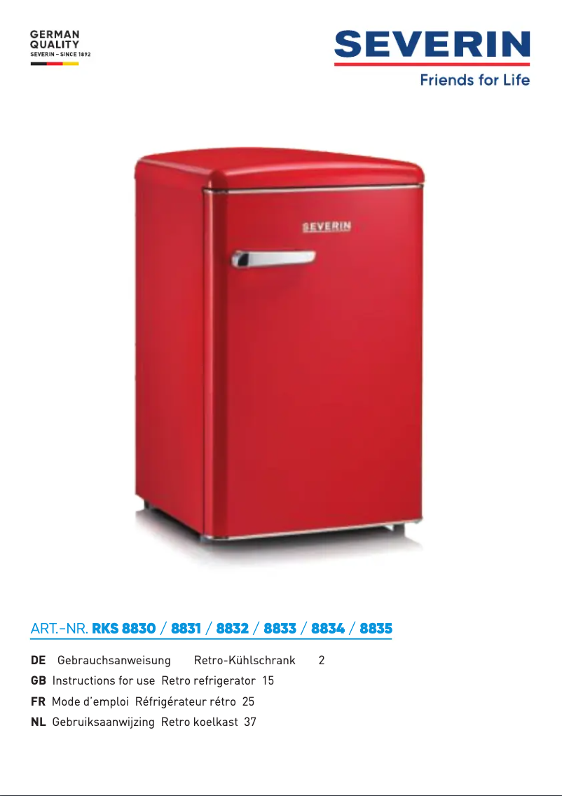 Página 1 del manual Manual de usuario Severin RKS 8835