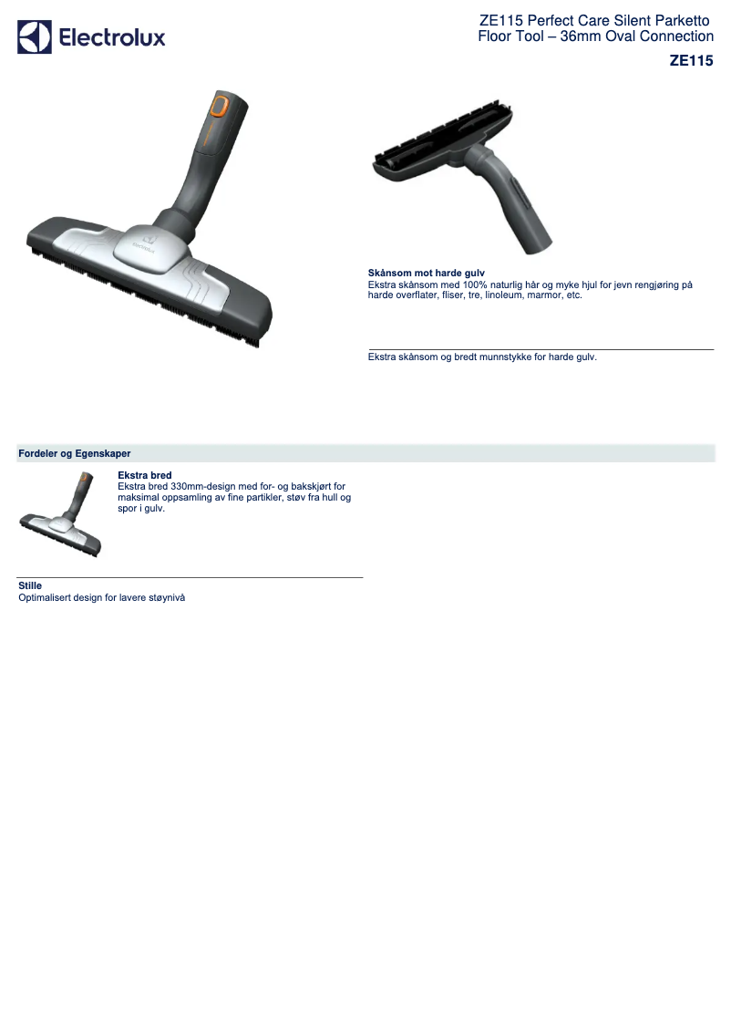Página 1 del manual Folleto Electrolux ZE115