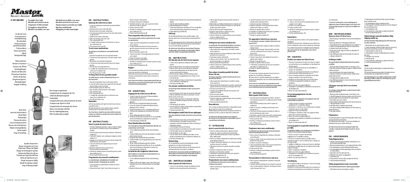 Page n°1 - Manuel utilisateur Master Lock 5414EURD