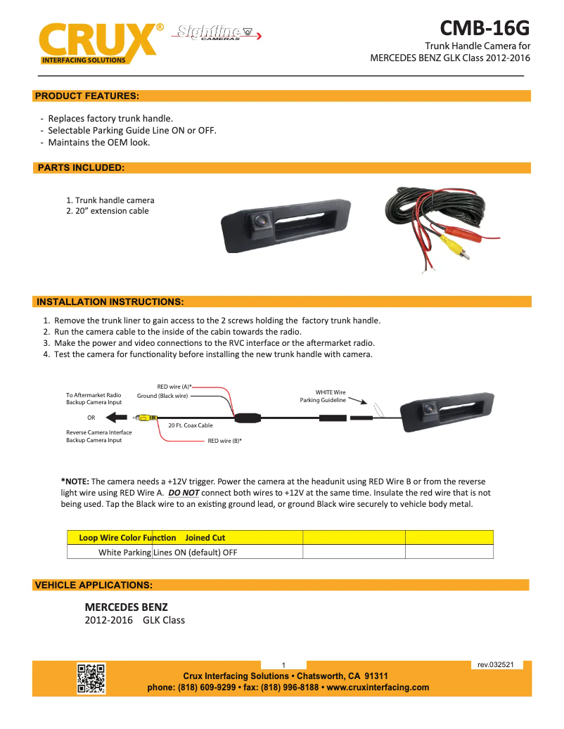 Page 1 de la notice Manuel utilisateur CRUX CMB-16G